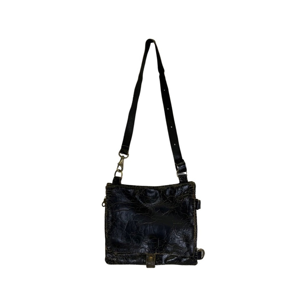 jas mb london cracked brown leather crossbody bag